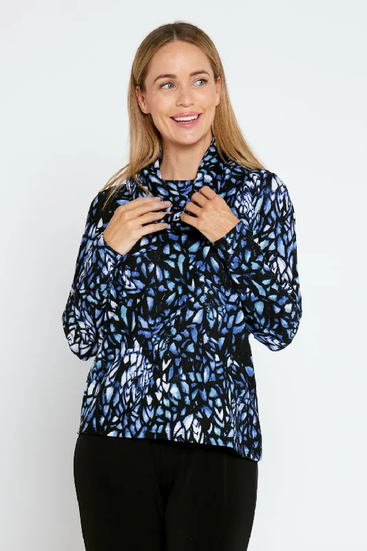 Alma Knit Top & Snood - Blue Multi Print