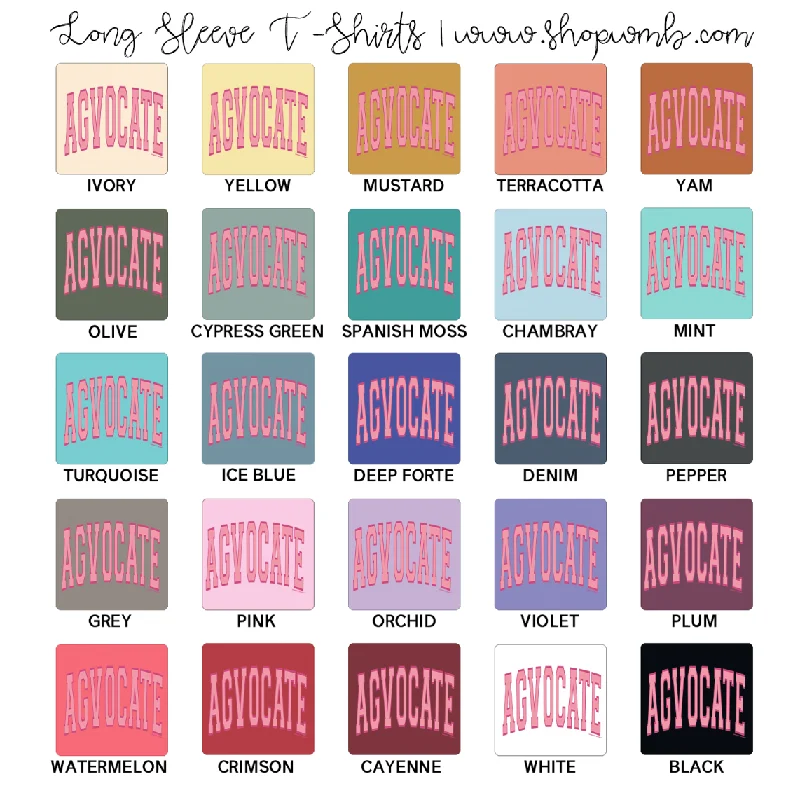 Big Varsity Agvocate Pink LONG SLEEVE T-Shirt (S-3XL) - Multiple Colors!