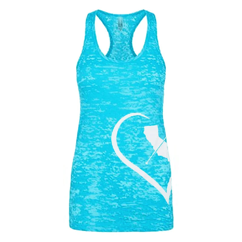 ""i Heart Cali Paddler"" - Blue Racerback Tank-Top