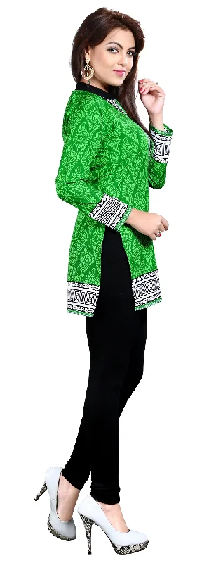 Chic Green Ladies Indian Kurtis – Stylish Short Kurti for Women