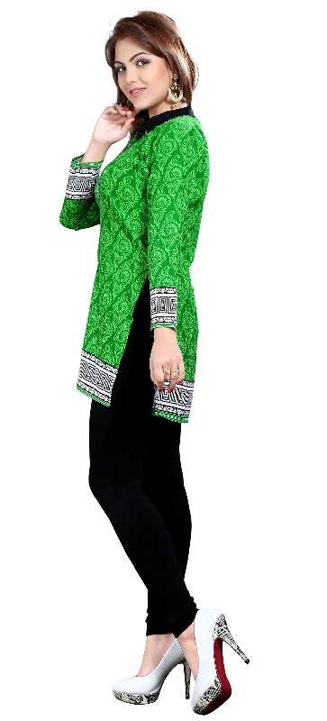 Chic Green Ladies Indian Kurtis – Stylish Short Kurti for Women