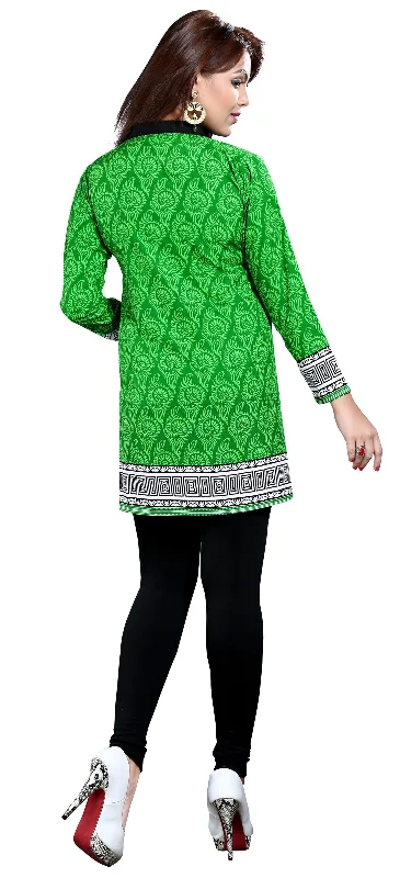 Chic Green Ladies Indian Kurtis – Stylish Short Kurti for Women