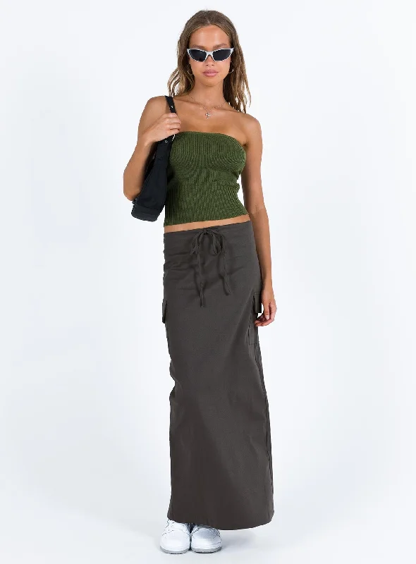 Currin Knit Tube Top Green