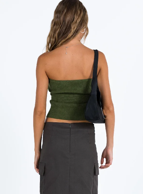 Currin Knit Tube Top Green