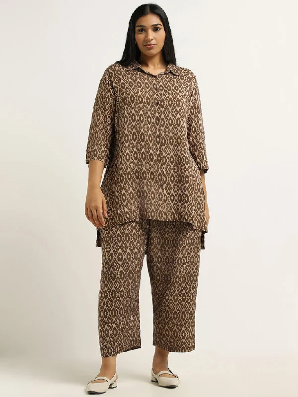 Diza Brown Printed Tunic