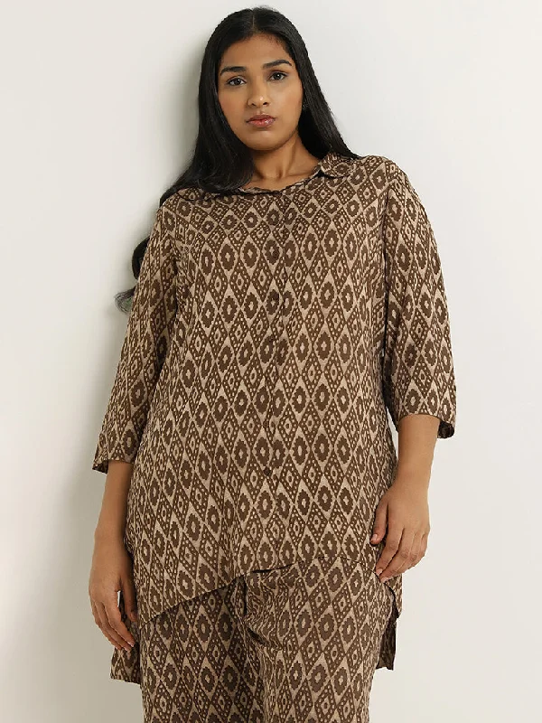 Diza Brown Printed Tunic