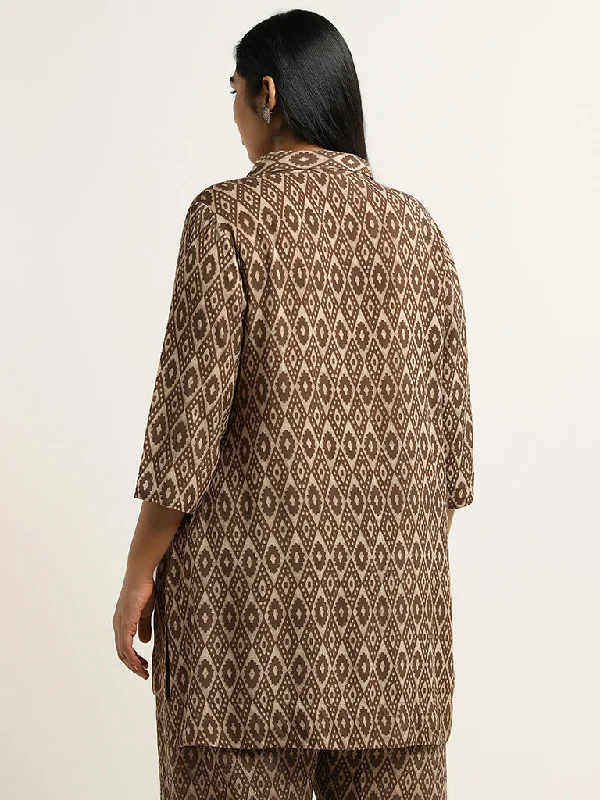 Diza Brown Printed Tunic