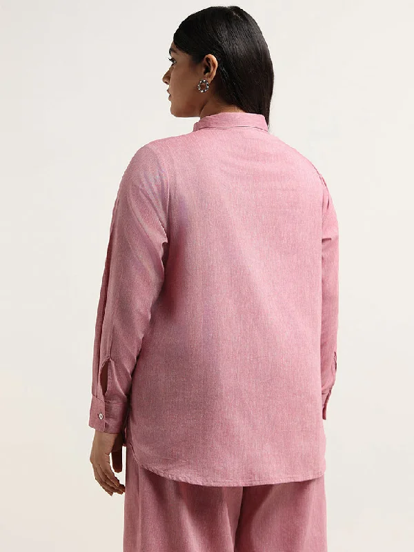 Diza Pink Embroidered Shirt