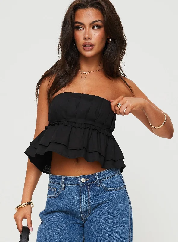 Ericka Strapless Top Black