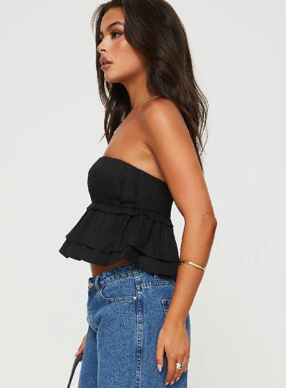 Ericka Strapless Top Black