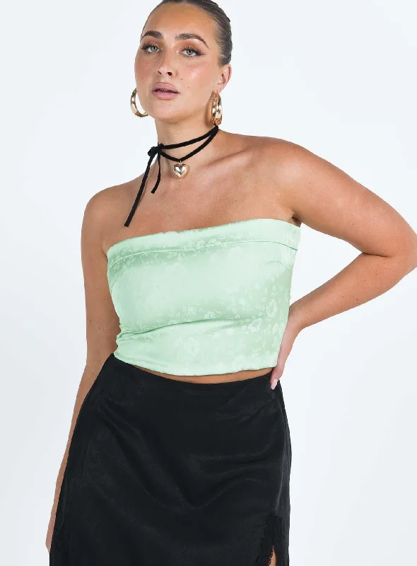 Essen Strapless Top Green