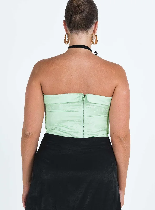 Essen Strapless Top Green