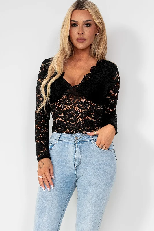 Evie Black Lace Bodysuit