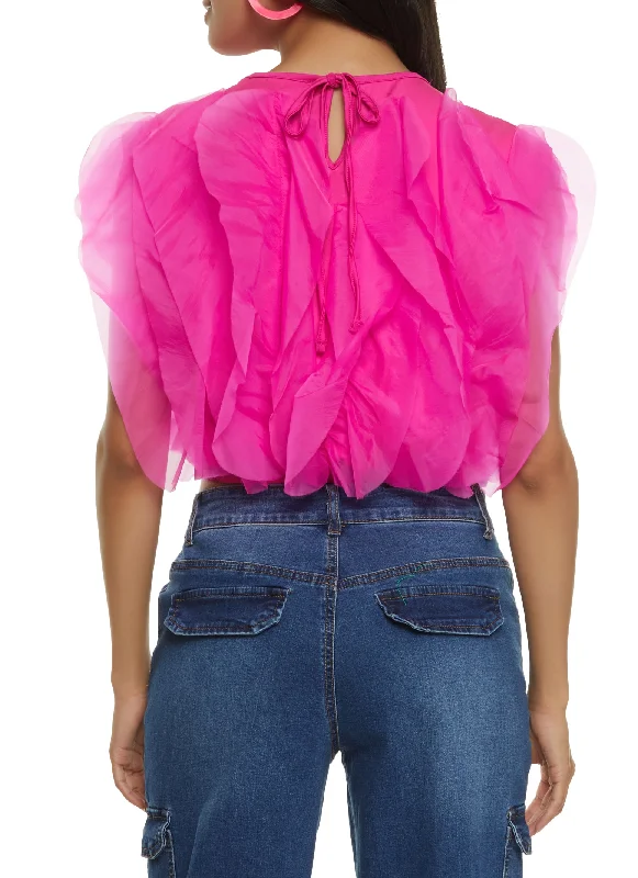 Organza Trim Crop Top