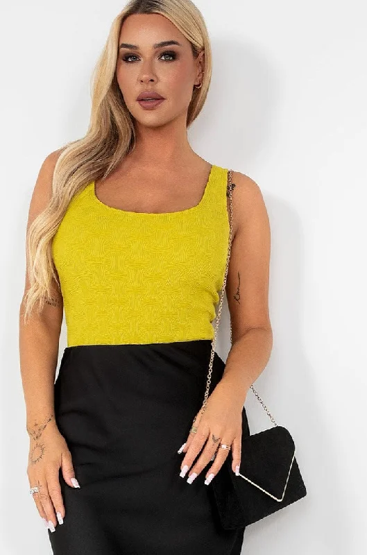 Harlan Lime Textured Bodysuit