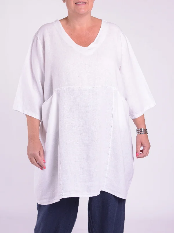 Heavy Linen Quirky Tunic V Neck - 9479V