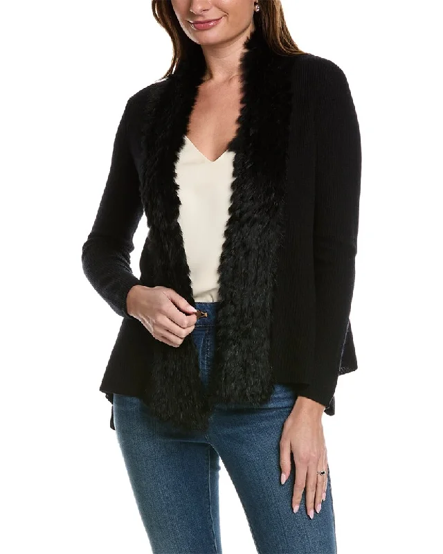 InCashmere Fuzzy Wool & Cashmere-Blend Cardigan