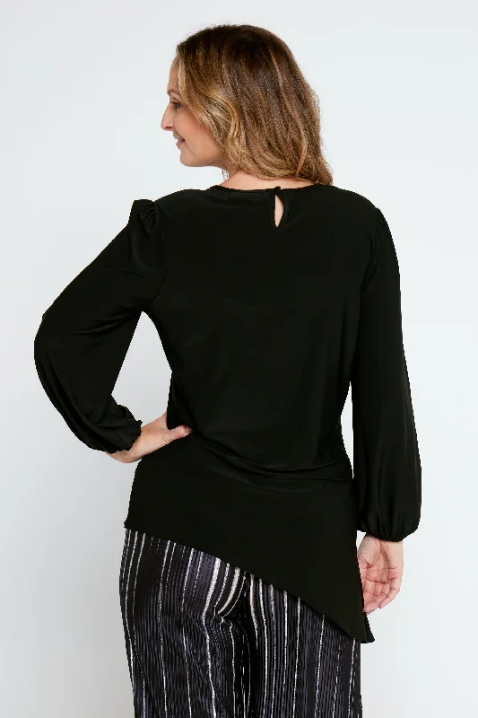 Jolie Asymmetric Tunic - Black