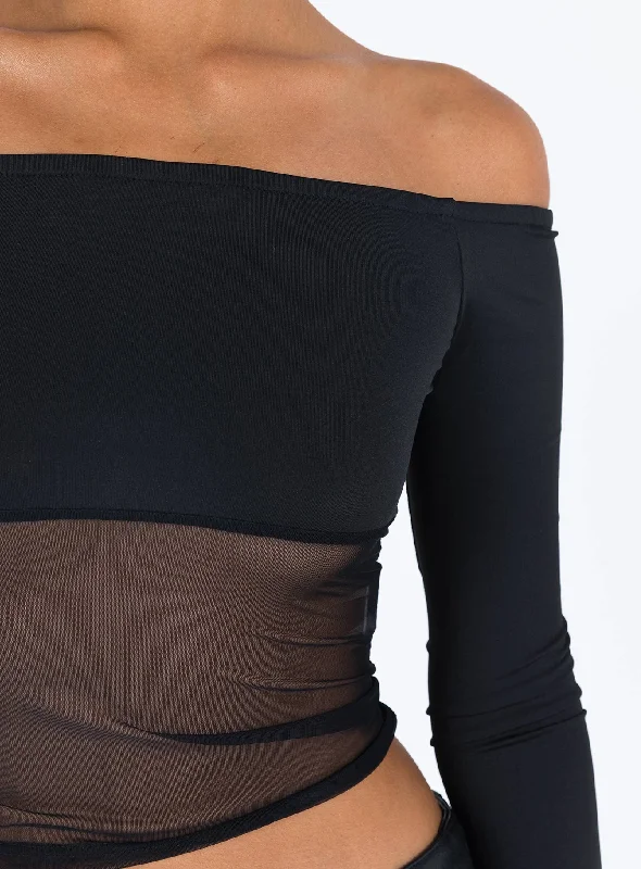 Keeley Off The Shoulder Top Black