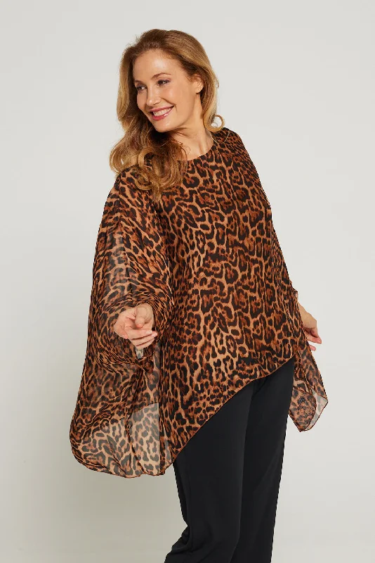 Luciana Silk Top - Leopard