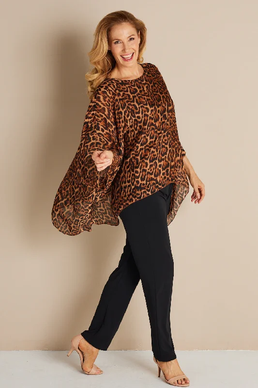 Luciana Silk Top - Leopard