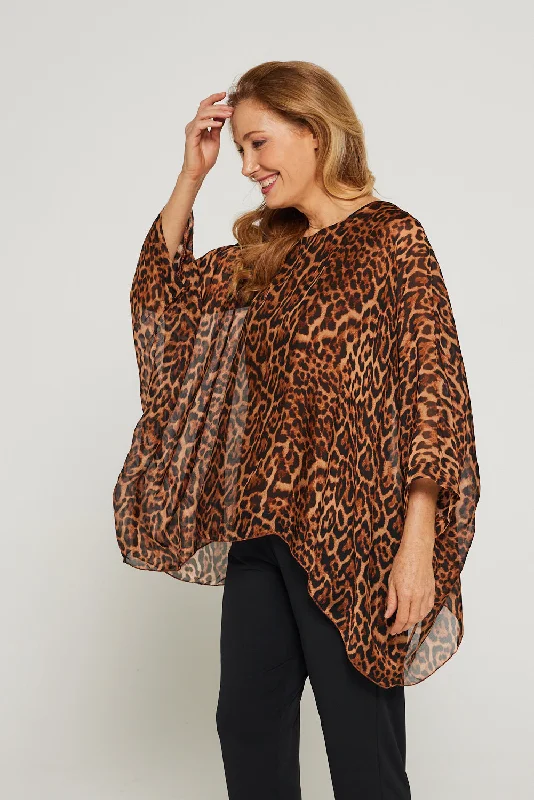 Luciana Silk Top - Leopard