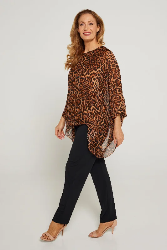 Luciana Silk Top - Leopard