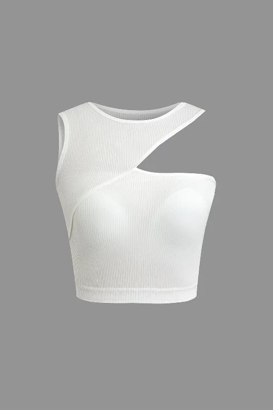 Asymmetric Cut Out Crop Tank Top