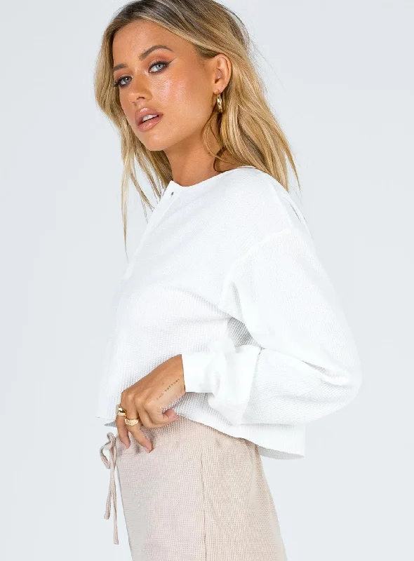 Mia Cropped Henley White