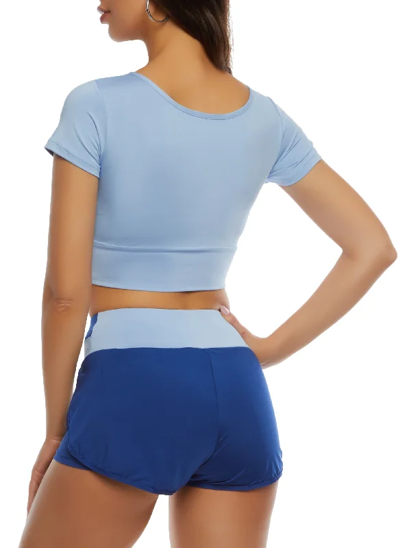 Two Tone Detail Crop Top