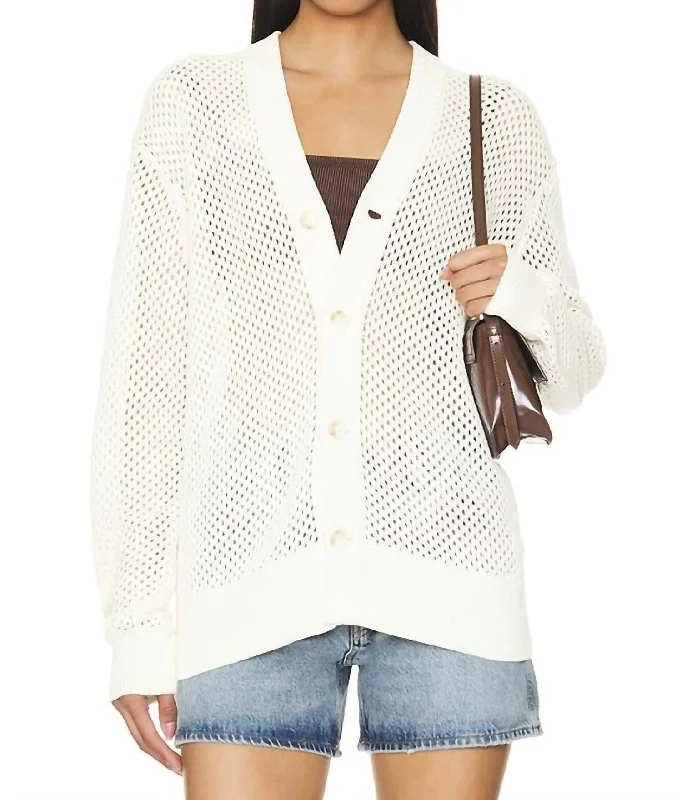 Net Cardigan In Cream