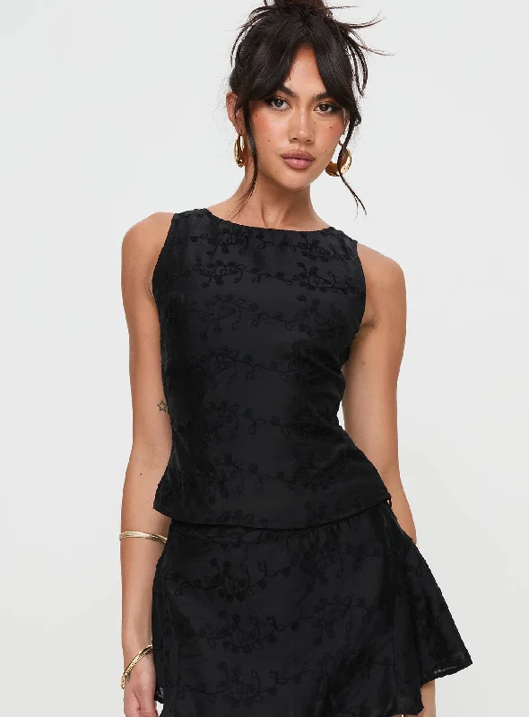 Perilla Lace Top Black