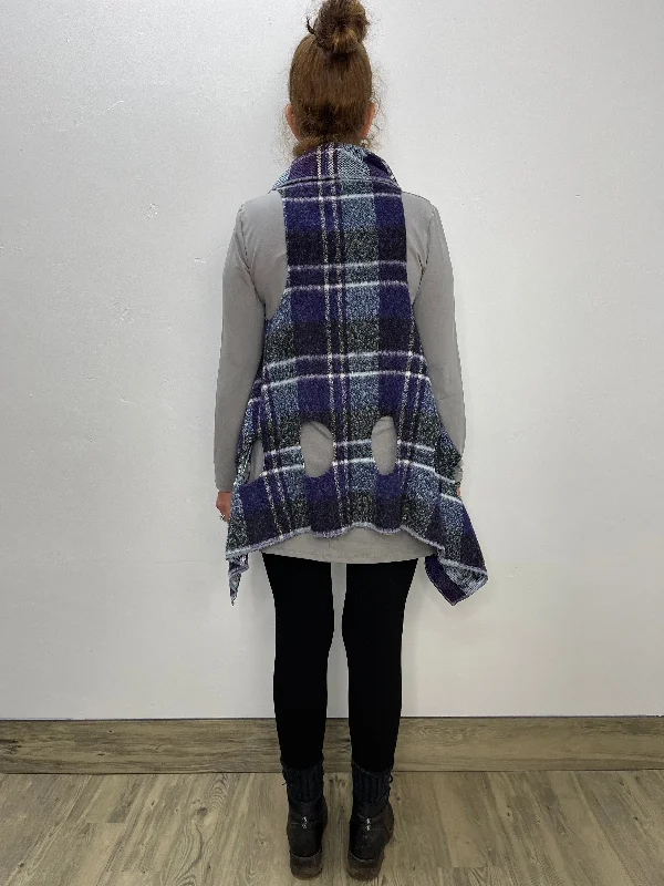 Purple Plaid Heather Reversible Vest