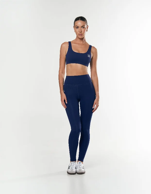 Racquet Club Scoop Crop - Navy