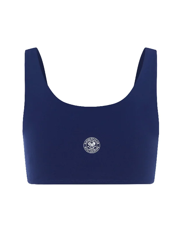 Racquet Club Scoop Crop - Navy