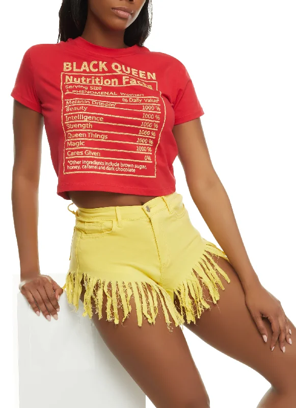 Black Queen Nutritional Facts Rhinestone Tee