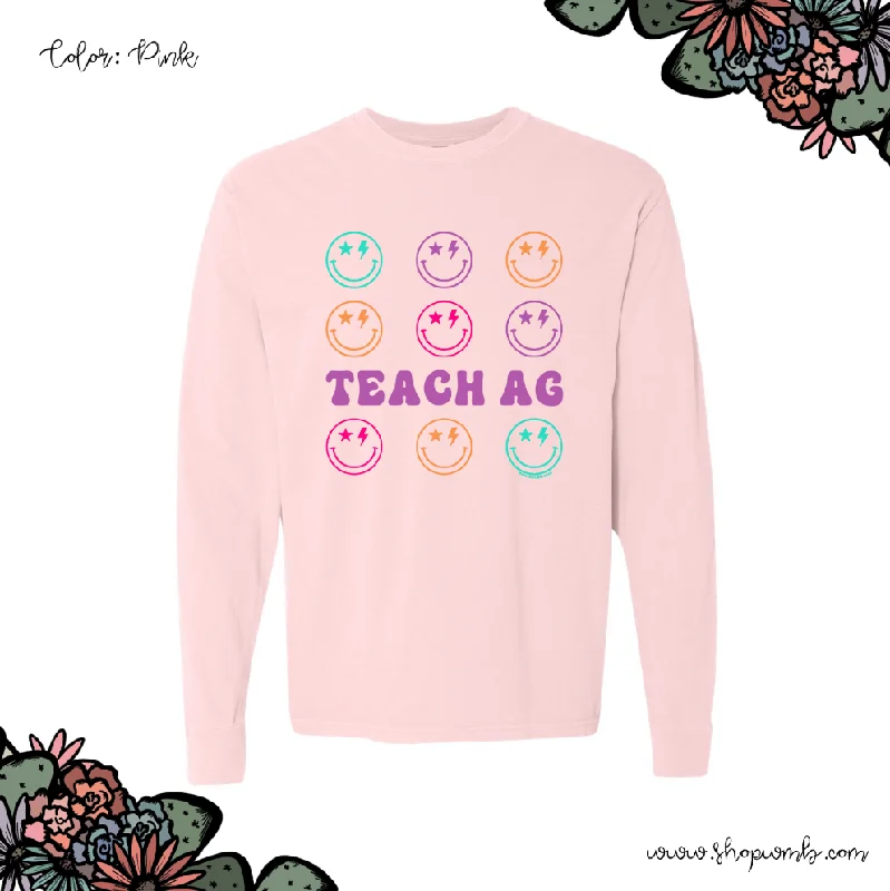 Retro Smile Teach Ag LONG SLEEVE T-Shirt (S-3XL) - Multiple Colors!