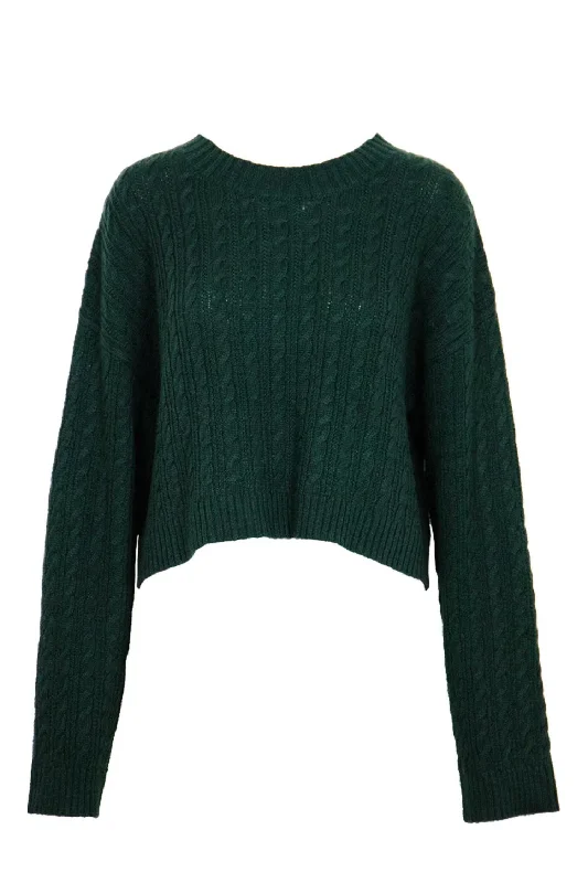 Shay Cable Knit Sweater In Pine