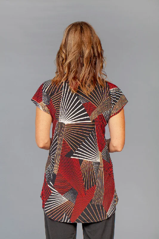 Spiral Print Jersey Knit Tunic Top