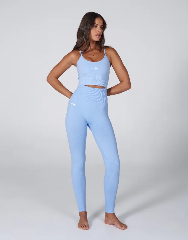 Premium Seamless Favourites Strappy Crop - Baby blue