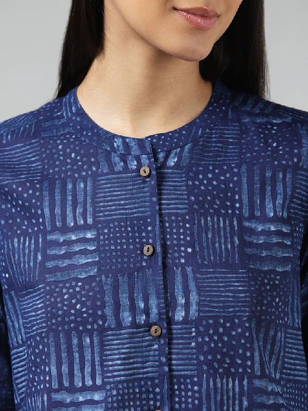 Utsa Indigo Printed Cotton Tunic