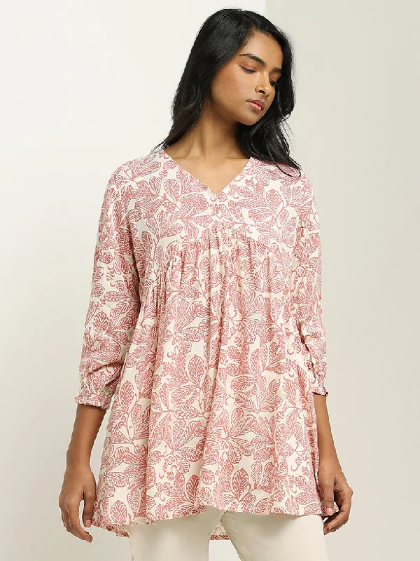 Utsa Pink Printed Kurti