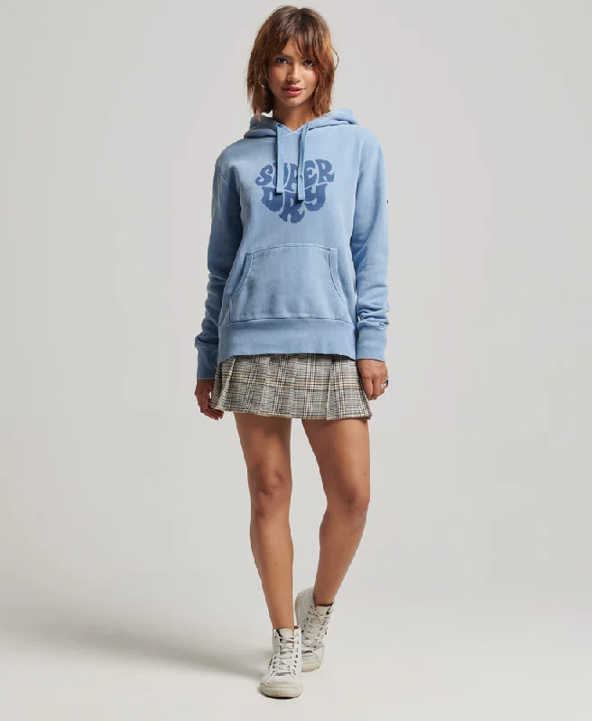 Vintage Peace & Love Hoodie | Pottery Blue