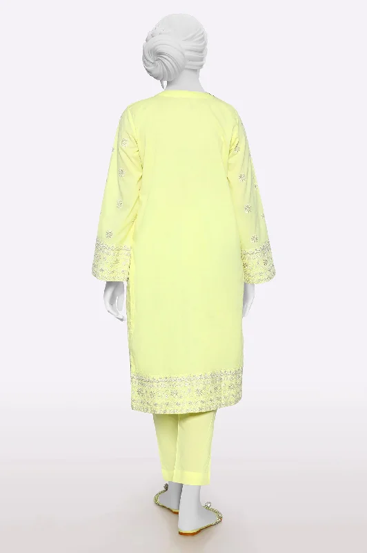 Yellow Embroidered 2PC