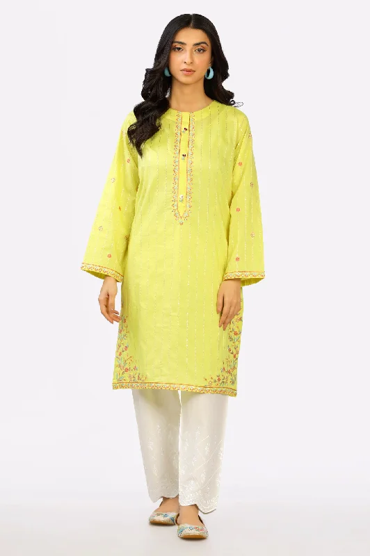 Yellow Embroidered Kurti