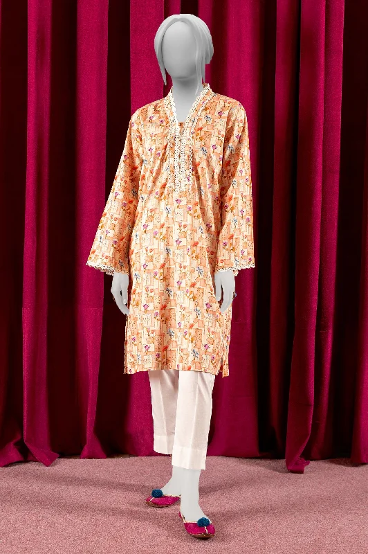 Cream Printed Kurti