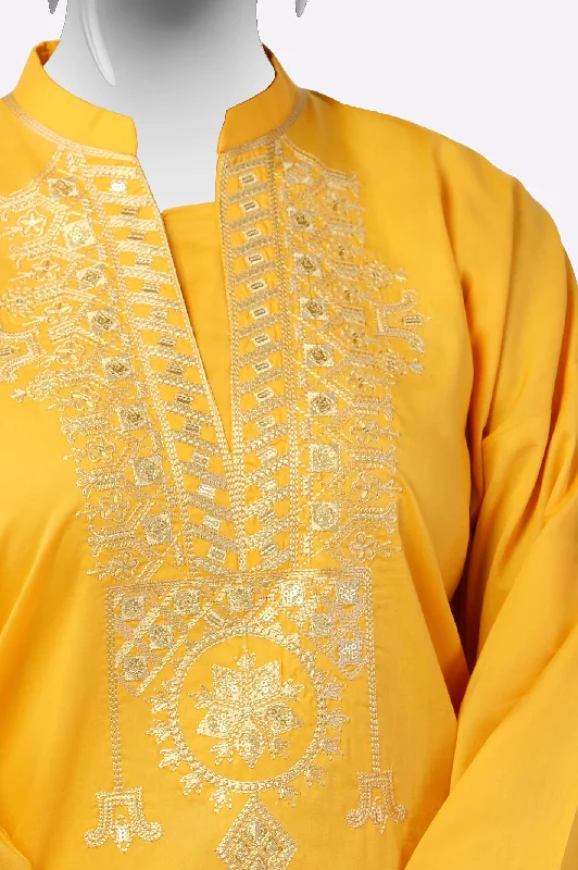 Yellow Embroidered Kurti