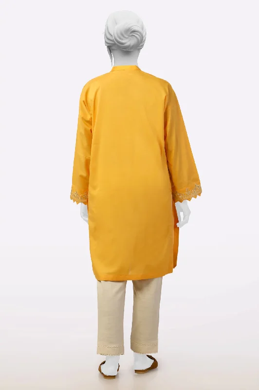 Yellow Embroidered Kurti