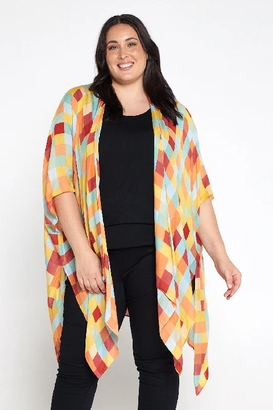 Zoya Summer Cape - Midcentury Check