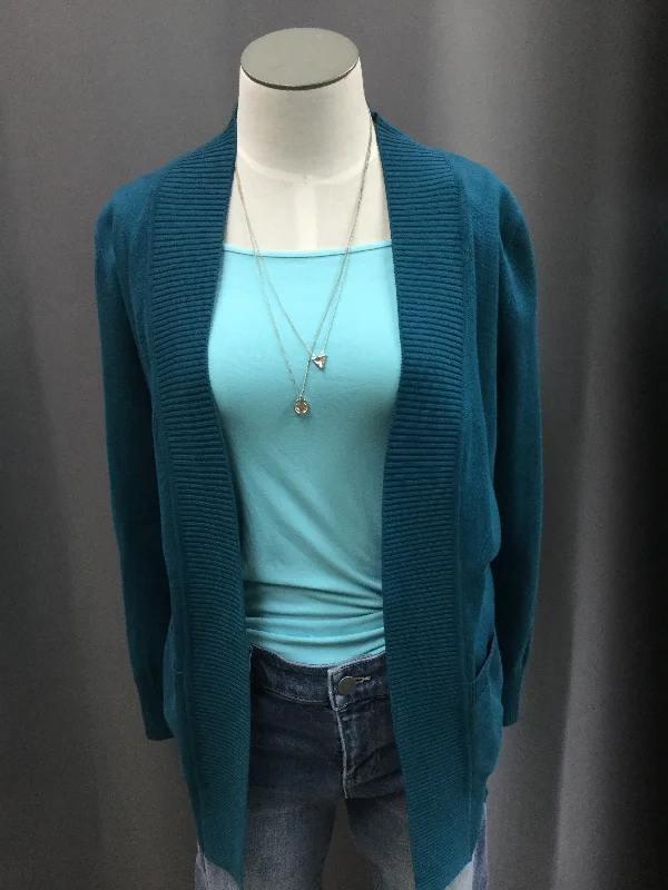 Rib Cardigan teal - S